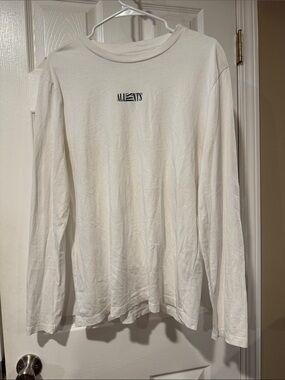 AllSaints Cream Long Sleeve Center Logo Tee